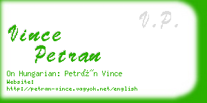 vince petran business card